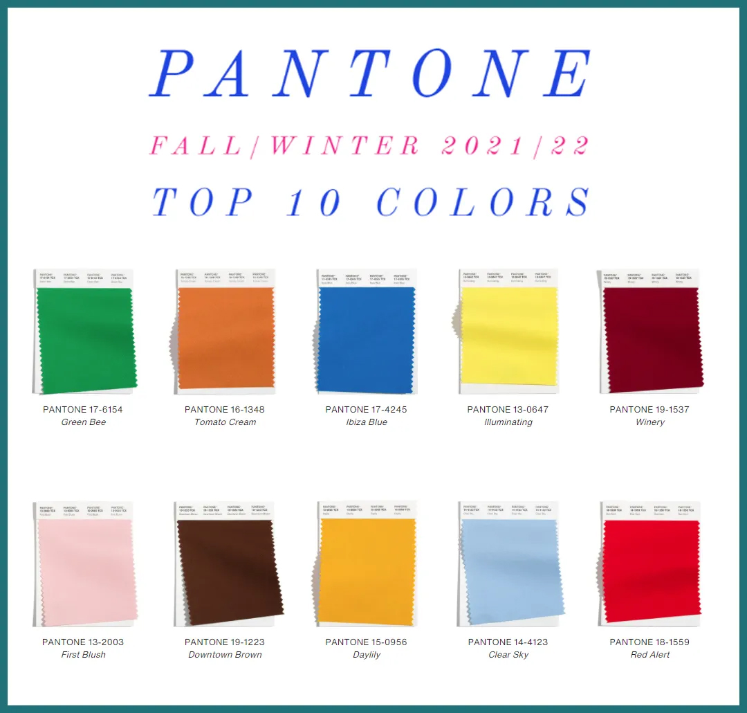 Pantone Top10 colors